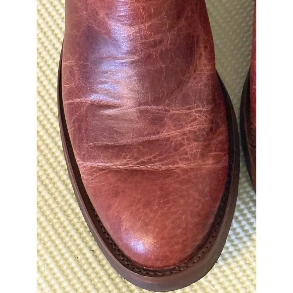 Men's EL General Brown Leather Cowboy Boots Size 8.5 USA Mexico Western